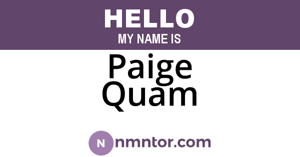 Paige Quam