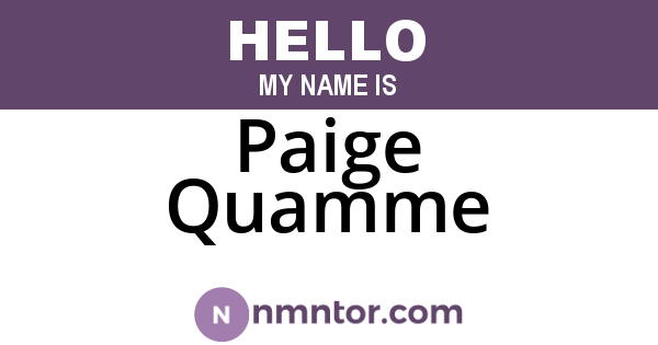 Paige Quamme