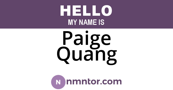 Paige Quang