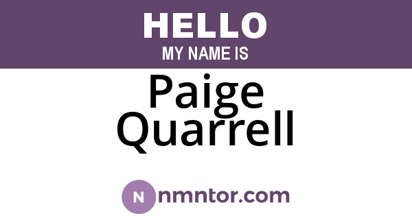 Paige Quarrell