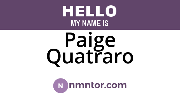 Paige Quatraro