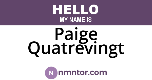 Paige Quatrevingt