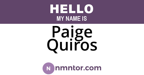 Paige Quiros