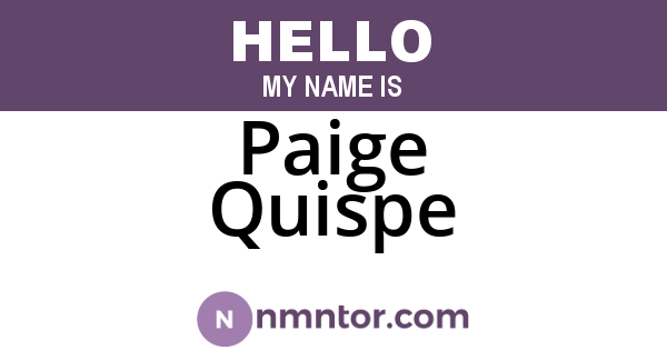 Paige Quispe