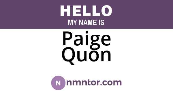 Paige Quon