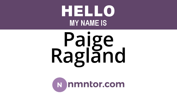 Paige Ragland