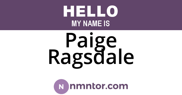Paige Ragsdale