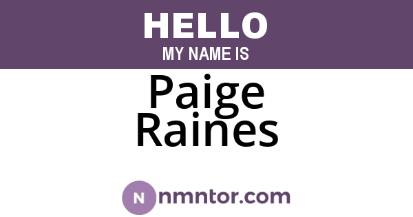 Paige Raines