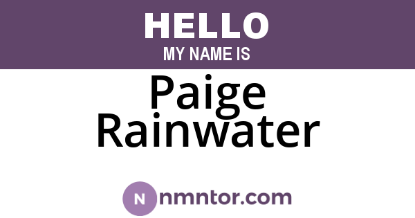 Paige Rainwater