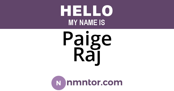 Paige Raj