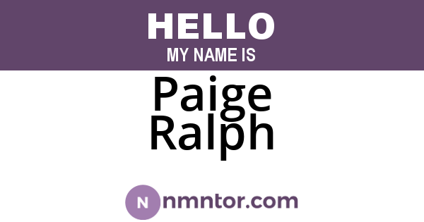 Paige Ralph