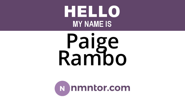 Paige Rambo