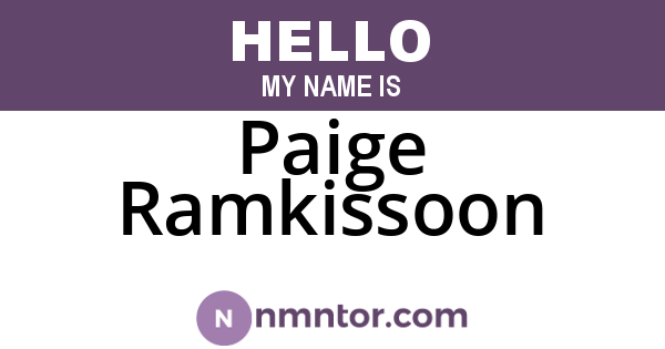 Paige Ramkissoon
