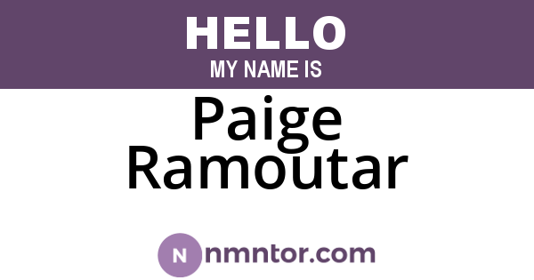 Paige Ramoutar