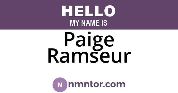 Paige Ramseur