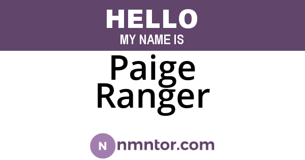 Paige Ranger