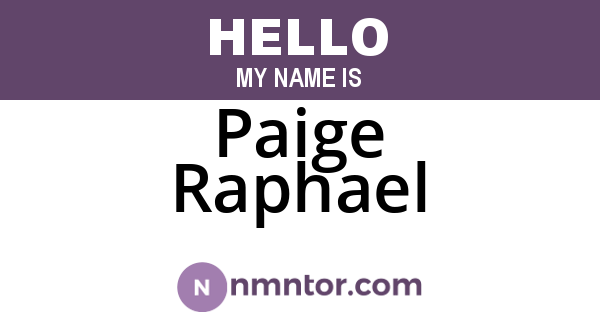 Paige Raphael