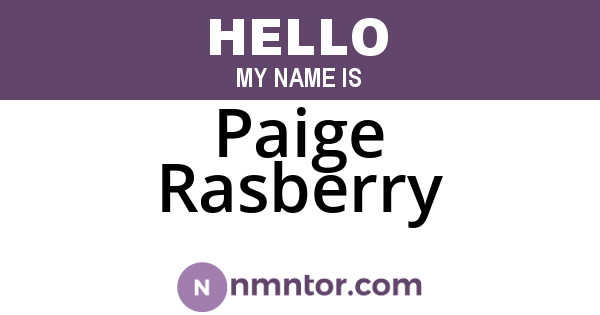 Paige Rasberry