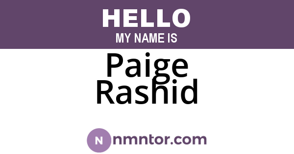 Paige Rashid