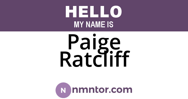 Paige Ratcliff
