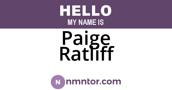 Paige Ratliff