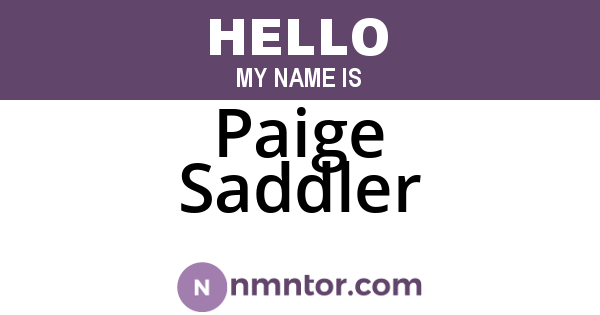 Paige Saddler
