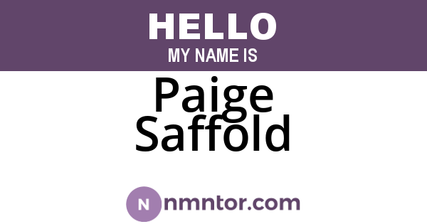 Paige Saffold