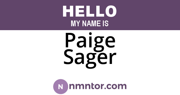 Paige Sager