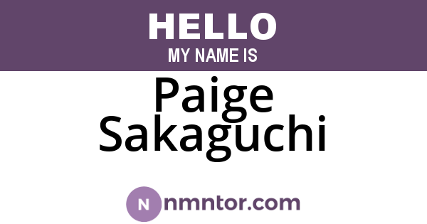 Paige Sakaguchi