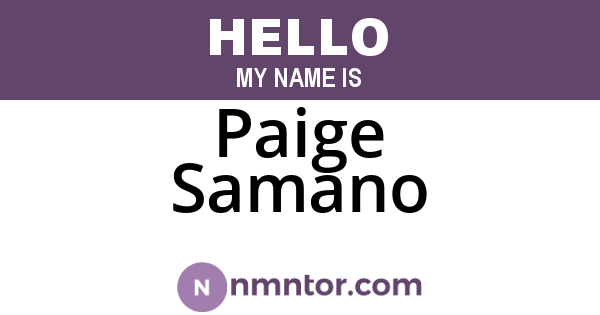 Paige Samano