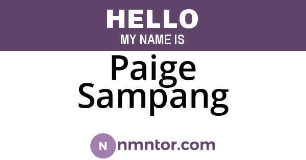 Paige Sampang