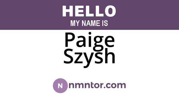 Paige Szysh