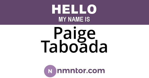 Paige Taboada