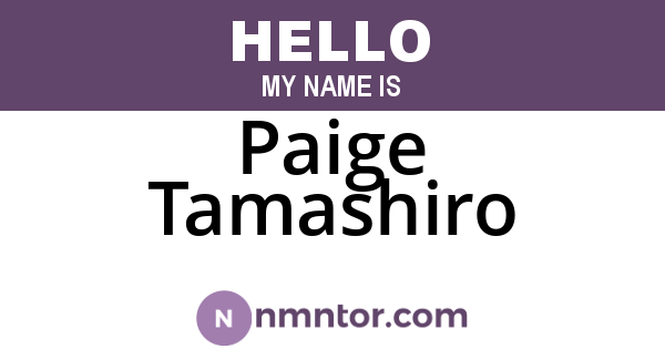 Paige Tamashiro