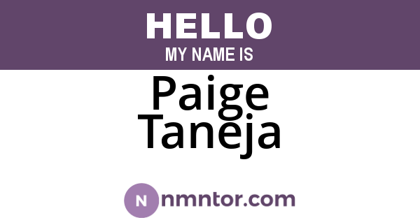 Paige Taneja