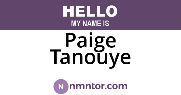 Paige Tanouye