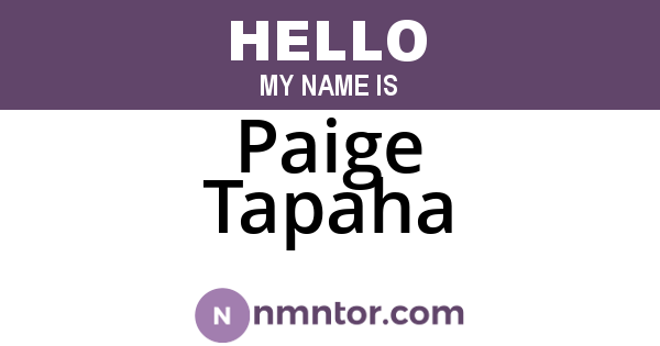 Paige Tapaha
