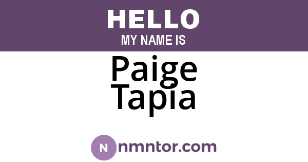 Paige Tapia