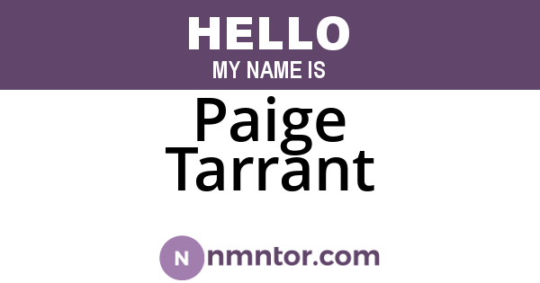 Paige Tarrant