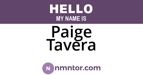 Paige Tavera