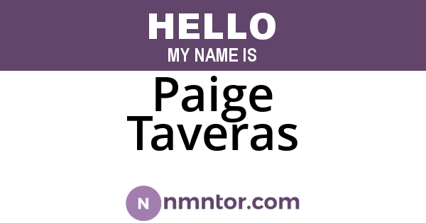 Paige Taveras