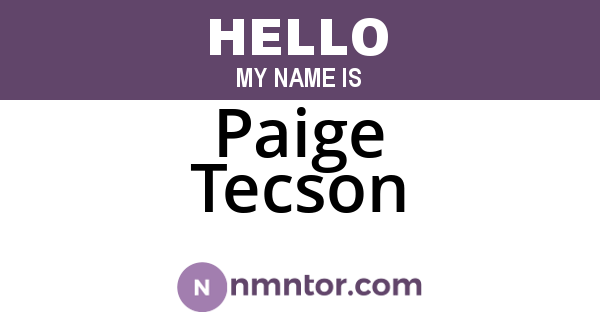 Paige Tecson