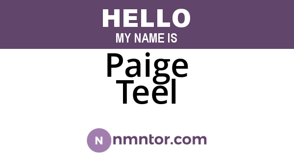 Paige Teel
