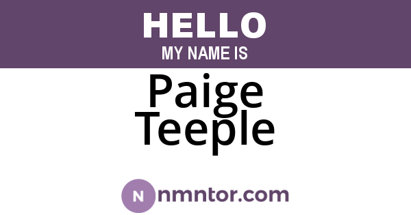 Paige Teeple
