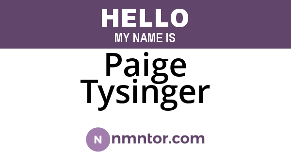 Paige Tysinger
