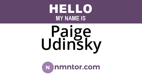 Paige Udinsky
