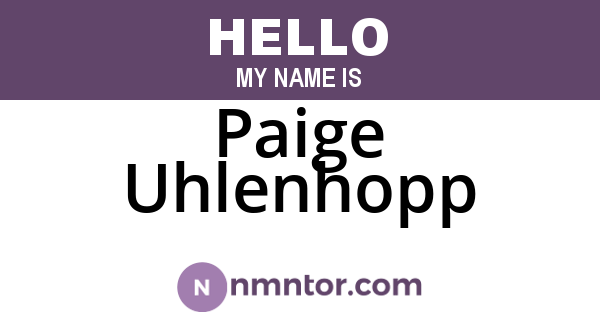 Paige Uhlenhopp