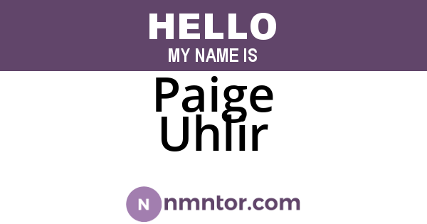 Paige Uhlir