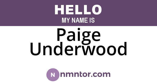 Paige Underwood