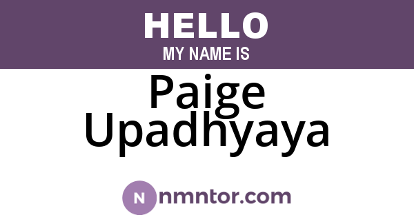 Paige Upadhyaya